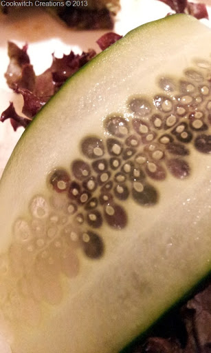 Very pretty, paper thin cucumber