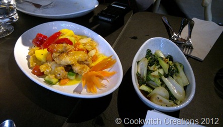 Sweet and sour crispy chicken and bok choi
