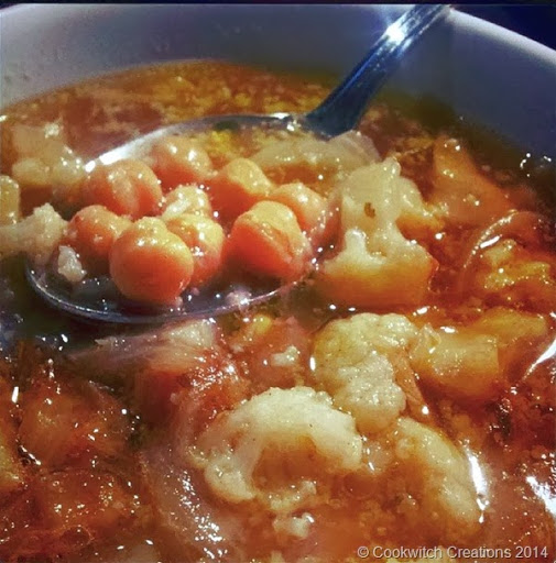 Cauliflower and chickpea soup