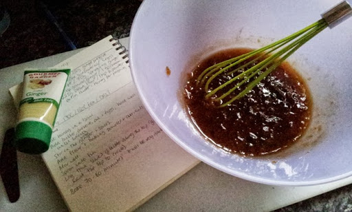 Honye, butter, fresh ginger mix