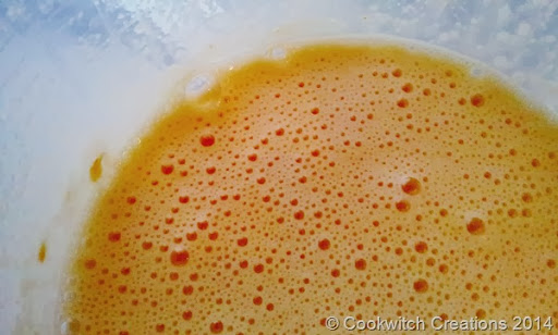 Beaten eggs and sugar