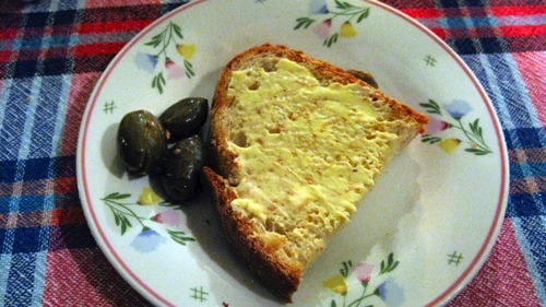 Toast and olives