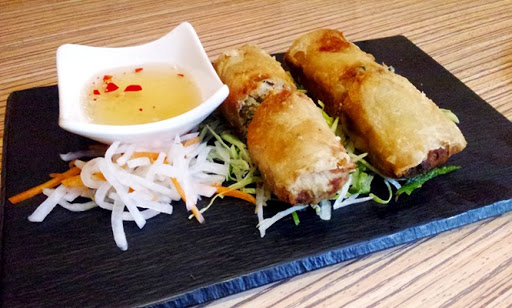 Pork and crab crispy spring rolls