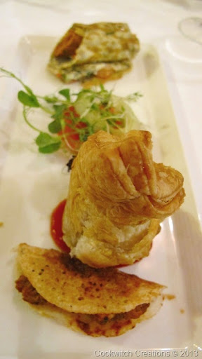 Dosa, mini turkey pie, seekh kebab